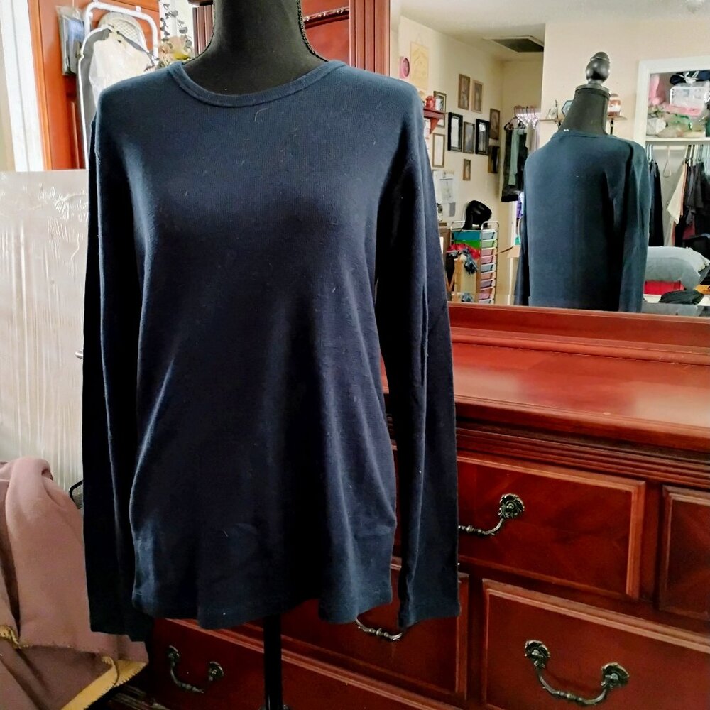Black Long Sleeve Crew Neck Top